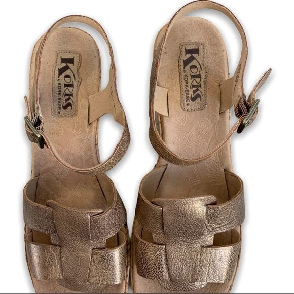 Korks by Kork Ease Wedge Sandals RoseGold Metallic - Picture 4 of 8